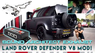 Land Rover Defender V8 with QuickSilver Sound Architect™ Exhaust Upgrade [upl. by Cirde]