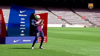 Presentación oficial Dembele da muestras de su calidad en el Camp Nou [upl. by Kola88]