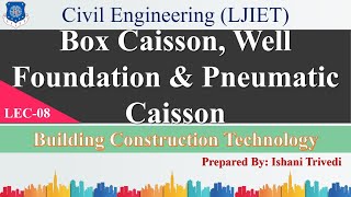 Lec08Box CaissonWell FoundationPneumatic Caisson  Building ConstTechnology  Civil Engineering [upl. by Naig391]