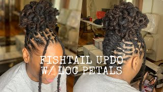 FISHTAIL UPDO W LOC PETALS [upl. by Annoid]