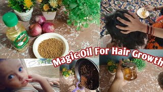 Onion Fenugreek Hair Oil For Extreme Hair Growth  Pyaz Aur Methi Dane Ka Zabrdast Tel [upl. by Enneirdna542]