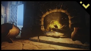 Dragon Age Inquisition  Skyhold Quarters Fireplace Ambience Night [upl. by Hulen]