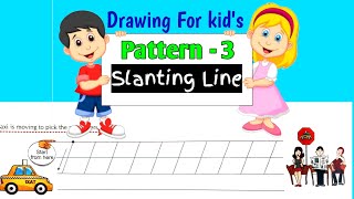 Drawing slanting line l strokee amp Curves to kids l Learn to write Alphabet easily l Nursery lkg [upl. by Ettenot]