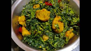 bangali musur dal er bora diye baniye felun palong shak recipe  saag  wait loss lunch recipe [upl. by Nilsoj853]