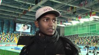 Istanbul 2012 Mixed Zone Mutaz Essa Barshim QAT [upl. by Aileno]