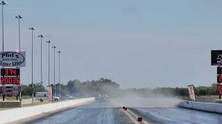 D bar D Racing Crash 2022  Starting line View  Credit MidWest Drag Racing Series [upl. by Crescantia]