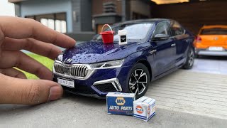 Realistic Skoda Octavia 118 Scale Car  Volkswagen Polo  Diecast Model Car Unboxing [upl. by Shirlie]