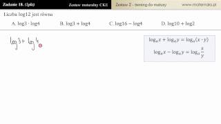 18 Matura z matematyki  zadanie treningowe  logarytmy [upl. by Carita]