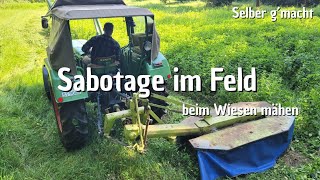 Sabotage im Feld   Kreiselmähwerk  Wiese mähen  Motorhaube [upl. by Jovitta]