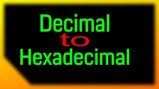 Decimal to hexadecimal with decimal point  Digital number system [upl. by Quinton]