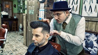 💈 ASMR BARBER  MR Grizzled HAIRCUT and BEARD TRIM [upl. by Courtney962]