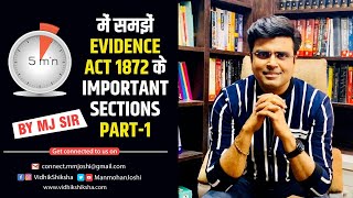 Important Section of Evidence act Part 1 [upl. by Esinert]