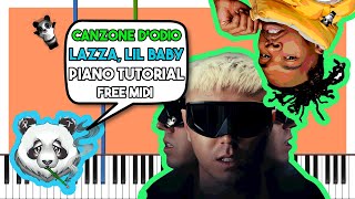 LAZZA LIL BABY  CANZONE DODIO  FREE MIDI Piano Tutorial [upl. by Asle886]