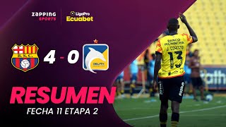 Barcelona SC 4  0 Delfín SC Resumen Fecha 11  2da Etapa  LigaPro Ecuabet [upl. by Hgielac]