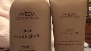 AVEDA Clove Color Shampoo amp Conditioner COFFEE PLANT BASED REVIEW [upl. by Airetnahs]