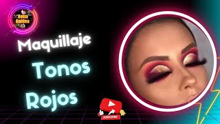 Maquillaje en tonos rojos con dorado [upl. by Berkeley]