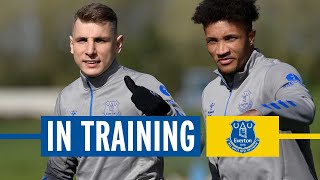 GBAMIN IN CONTENTION AS TOFFEES PREPARE FOR RUNIN  EVERTON IN TRAINING [upl. by Dyun]