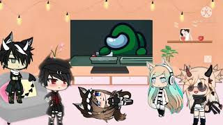 Among us reacts to among us admin swipe problem  gacha life  among us creators  chimaru [upl. by Anelys829]