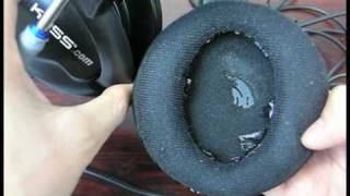 How to replace ear cushions on the Koss UR20 headphone [upl. by Yanetruoc133]