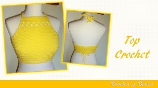 Top crop halter tejido a crochet ganchillo – Parte 1 [upl. by Nath]