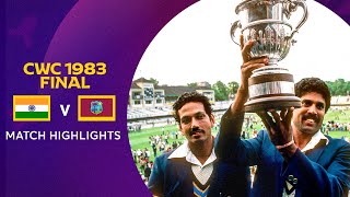 Cricket World Cup 1983 Final India v West Indies  Match Highlights [upl. by Llib]