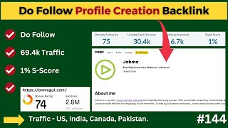 High Quality Do Follow Profile Creation Backlink 90 DA🔥 Do Follow Backlink Instant Approval [upl. by Arimat]