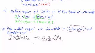 Chemie  Reaktionsgleichungen aufstellen [upl. by Yesnik103]