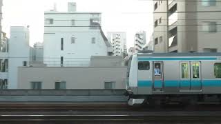 上野東京ライン E657系 特急ときわ69号 勝田 行 東京駅→上野駅 車窓 車内放送 20231223 [upl. by Huxham212]