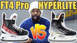 Bauer Vapor Hyperlite vs CCM JetSpeed FT4 Pro REAL hockey skates review [upl. by Moises]