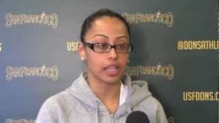 USF Basketball Player Rheina Ale Talks About USANA [upl. by Ahsaten]