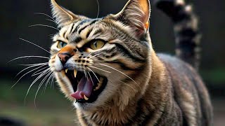 Angry meow sound  Cat in pain sound  Cat reacts to cat sounds [upl. by Ridgley27]