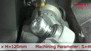 Fünfachsige HSCBearbeitung einer Kugel  Simultaneous machining of an aluminum sphere [upl. by Temme]