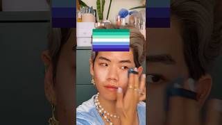 Makeup Inspired by Pride Flags MLM 🩵🤍💙 makeup lgbt shorts [upl. by Zetana]