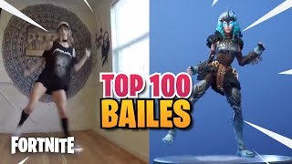 TOP 100 BAILES DE FORTNITE EN LA VIDA REAL  LOS MEJORES BAILES y EMOTES vs VIDA REAL [upl. by Rosalia]