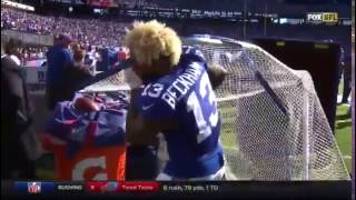 Odell Beckham Jr Hits Self In Face With Kickers Net [upl. by Bordie]