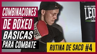 💣 Rutina Boxeo con Saco 4 ➤ Combinaciones de boxeo amp golpes básicos en combate [upl. by Nahij205]