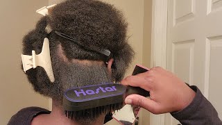 STRAIGHTENING BRUSH ON SHORT NATURAL 4C HAIR shorts youtubeshorts [upl. by Gaultiero78]