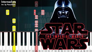 Intermediate The Imperial March  Star Wars  Piano Tutorial [upl. by Laamaj510]