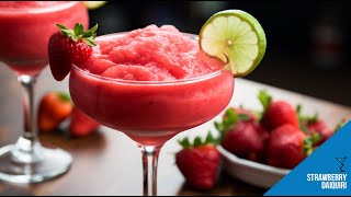 Strawberry Daiquiri Classic amp Frozen  How to make a Strawberry Daiquiri Cocktail Recipe Popular [upl. by Inaluiak]