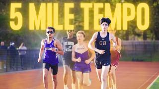 5 Mile Tempo with a D1 Runner  How to PR in the 5k [upl. by Kimura]