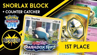 1st Place Snorlax Block Stall Deck With Counter Catcher Pokemon TCG [upl. by Amaras]