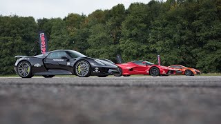 LaFerrari vs P1 vs 918 Spyder vs Agera R [upl. by Airotna958]