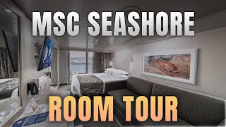 MSC Seashore Deluxe Balcony Room Tour MSC Seashore Room Tour [upl. by Llerdnam]