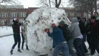 Northwest Students Build Largest Snowball [upl. by Atinid]