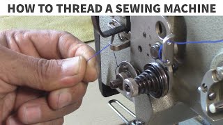 How to thread a Pfaff 1245706 Sewing Machine  Car Upholstery [upl. by Yesnil]