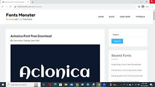 How to download and install Aclonica Font Free Download trending viral [upl. by Peugia]