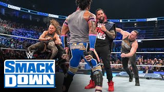 The Bloodline brawl with The New Day and The Brawling Brutes SmackDown Nov 4 2022 [upl. by Mixie]