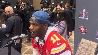 Marquez ValdesScantling MVS at the podium Kansas City Chiefs wide receiver [upl. by Nnaxor]