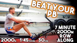 2000m Row in 7 Minutes Row Along  Real Time Tips [upl. by Dickerson986]