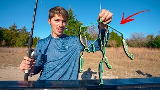 Chasing Schooling Bass in Pressured Ponds with this INSANE Rig [upl. by Neslund]